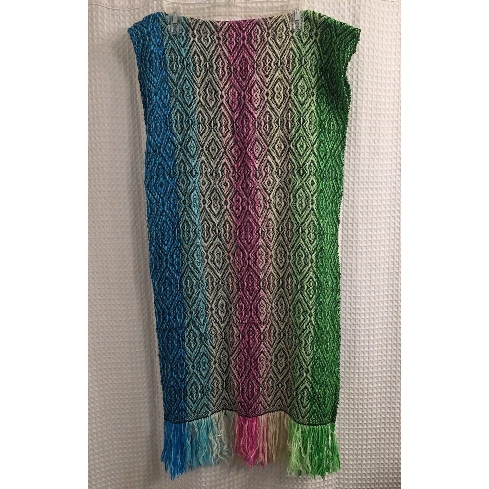Ombra Rainbow Diamondback Scarf Colorful Vibrant Excellent Knit